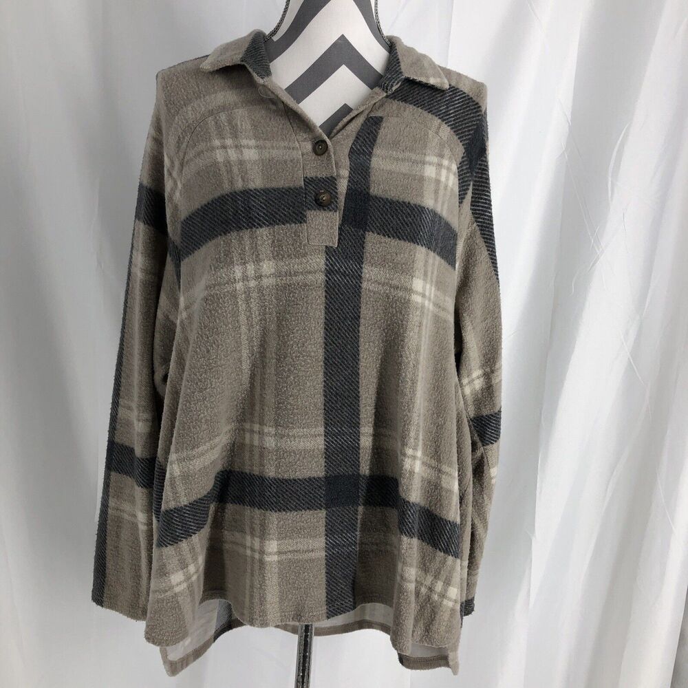 Taylor Grace 1/4 Button Fleece Pullover  Jacket Oversized Women’s Small